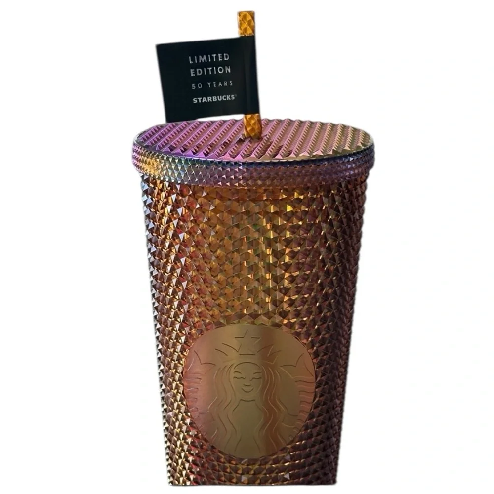 Starbucks Gold Studded Tumbler 24oz Venti 50th Anniversary Gold Limited Edition